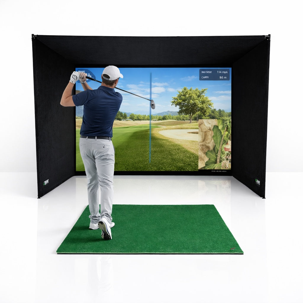 Simbox Golf Simulator Enclosure - 7 Sizes, Pro + Impact Screen and Frame