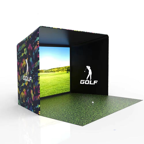 10/12/14Ft Outdoor Golf Training Simulator Cage Sports Practice Golf Simulator Enclosure with Impact Netting and All Poles