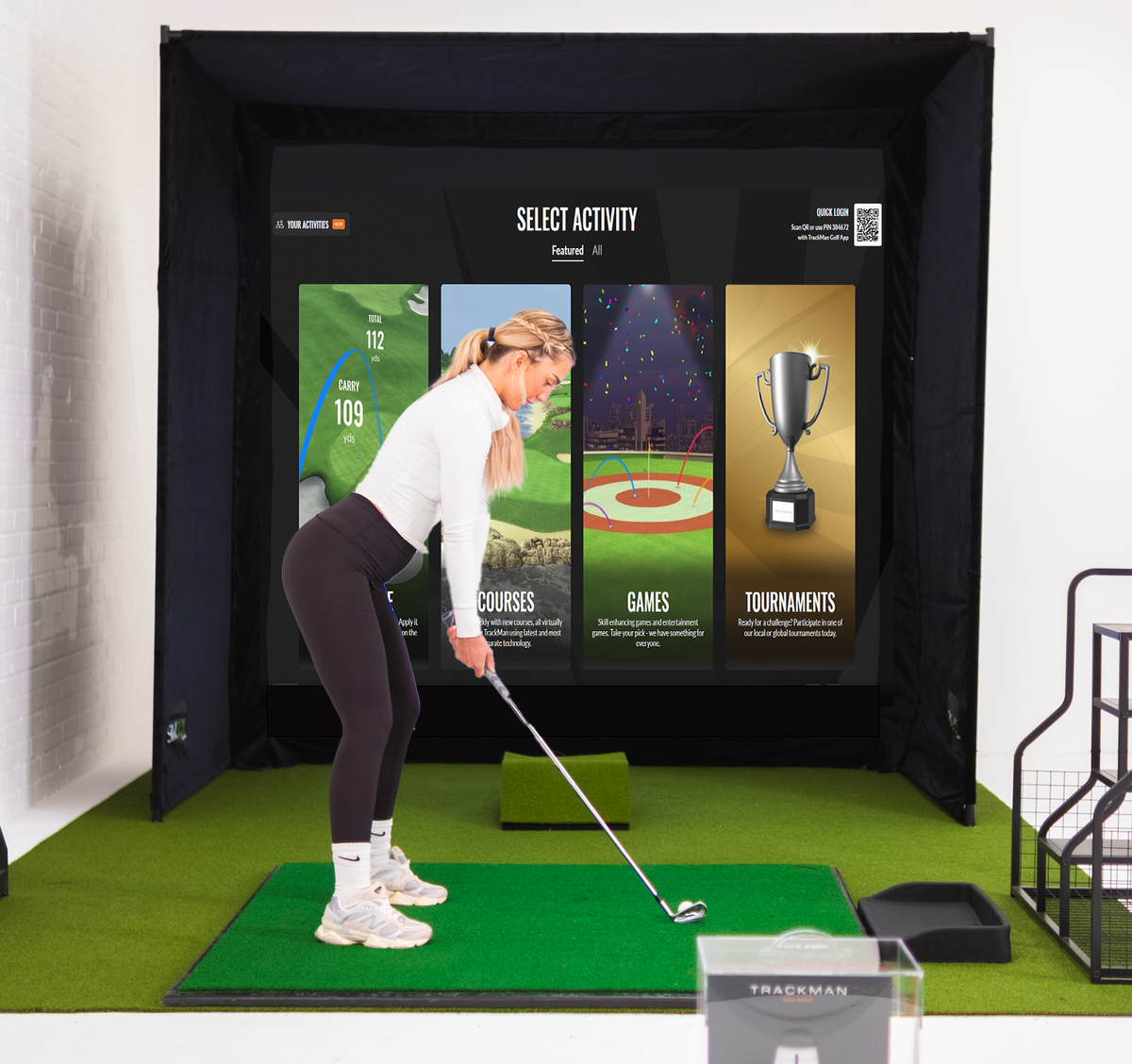 Simbox Golf Simulator Enclosure - 7 Sizes, Pro + Impact Screen and Frame