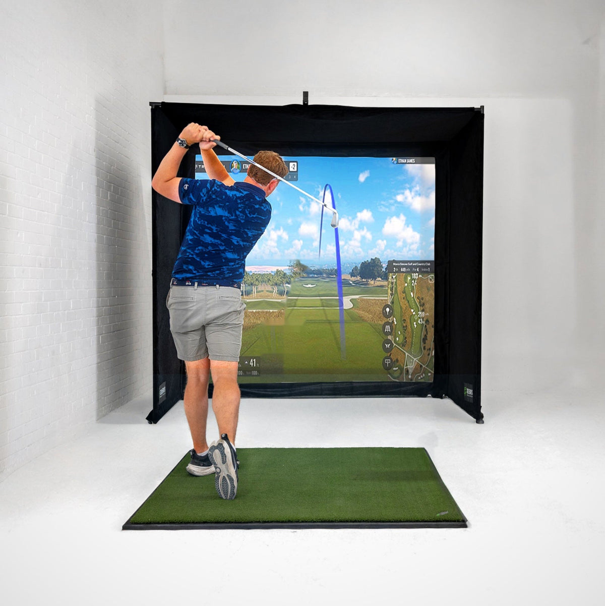 Simbox Golf Simulator Enclosure - 7 Sizes, Pro + Impact Screen and Frame
